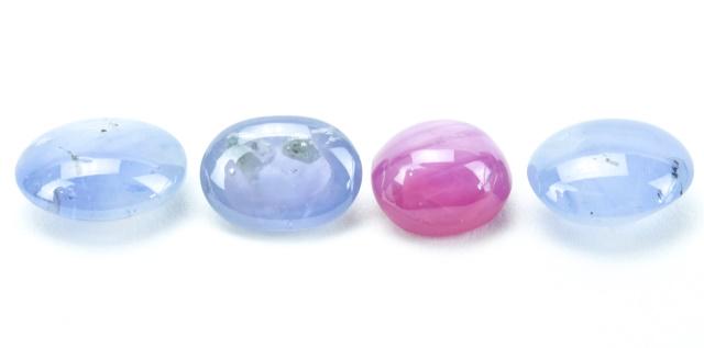 Group of Four Cabochon Star Sapphires 14.5 Carats (1 of 10)