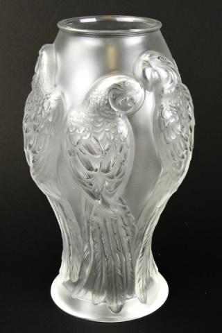 Lalique France Crystal Parrot Vase (1 of 8)
