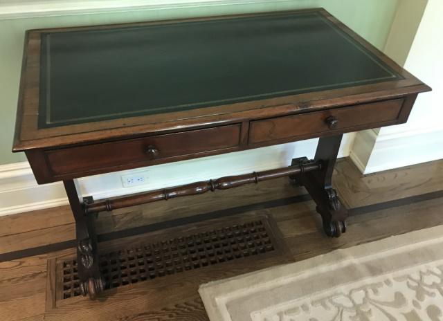 Antique 19th C English Regency Leather Top Console (1 of 6)