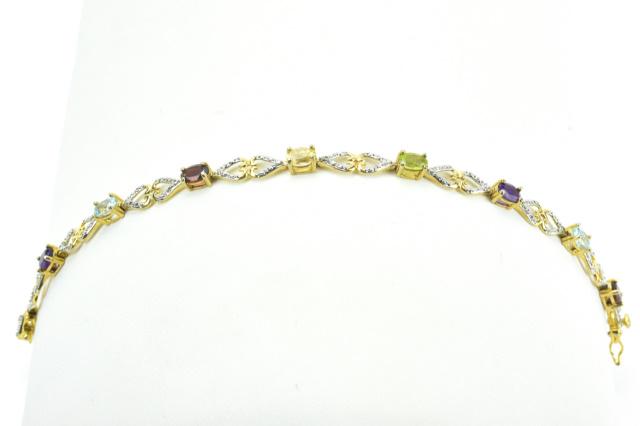 Garnet Topaz Citrine & Peridot Sterling Bracelet (1 of 8)