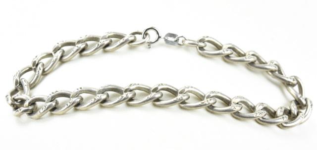 Antique Sterling Silver Curb Link Charm Bracelet (1 of 5)