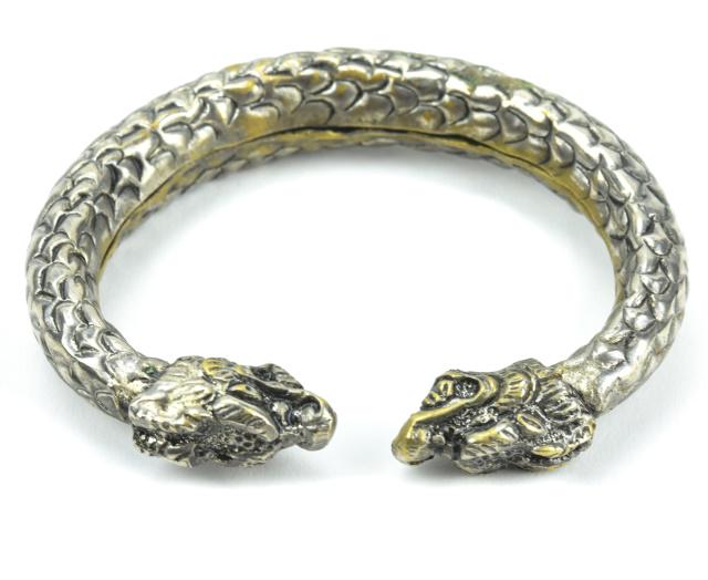 Estate Chinese Double Dragon Bangle Bracelet (1 of 8)