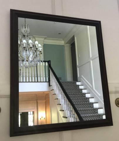 Dutch Style Ebony Tone Carved Wooden Framed Mirror (1 of 4)