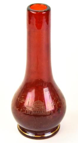 Antique Bohemian Glass Etched Hookah Pipe Base (1 of 8)