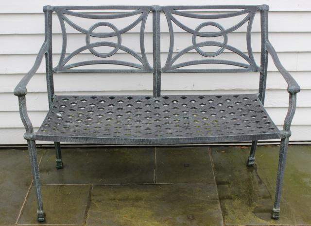 Outdoor Cast Iron Love Seat Chair / Bench (1 of 4)
