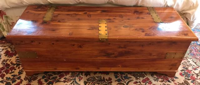 Campaign Style Brass Wood Blanket Trunk / Chest (1 of 4)