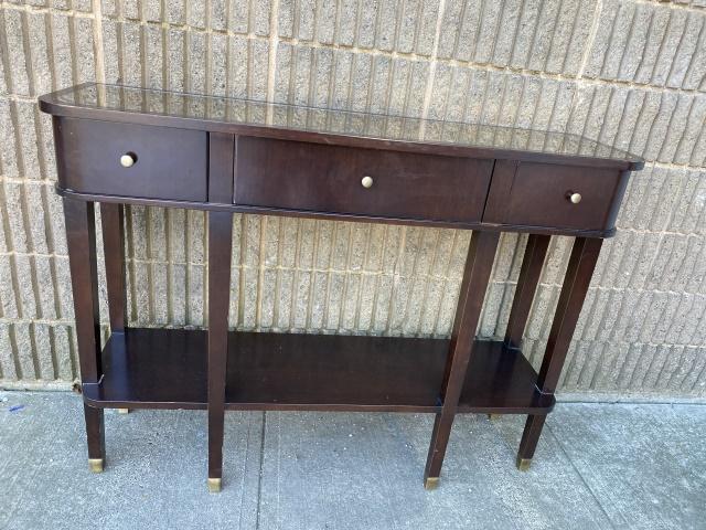 Contemporary Sheraton Console Table w Smoked Glass (1 of 6)