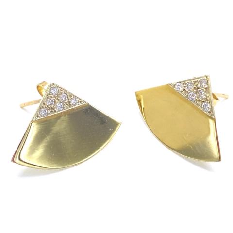 Diamond & 14K Yellow Gold Fan Earrings (1 of 4)