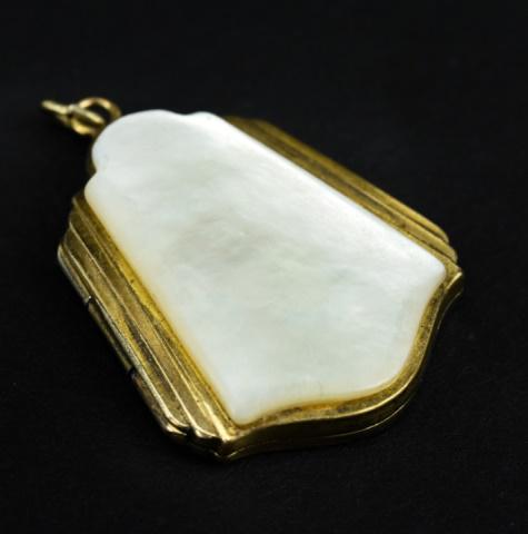 Antique Art Deco Mother of Pearl Shield Locket (1 of 5)