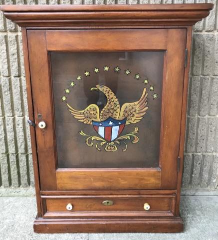Federal Style Reverse Hand Painted Eagle Cabinet (1 of 10)