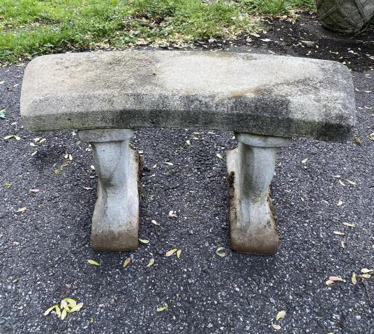 Curved Cast Concrete Outdoor Bench (1 of 4)