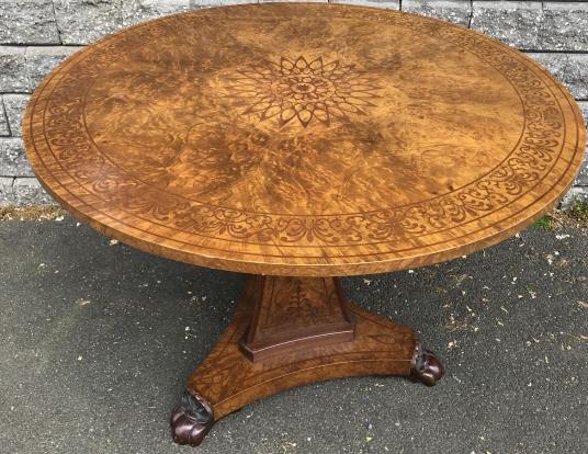 Charles X Marquetry Tilt Top Circle Dining Table (1 of 10)