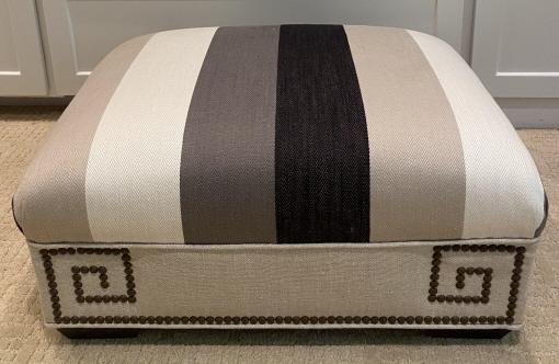 Contemporary Upholstered Ottoman W Nail Head Trim (1 of 5)
