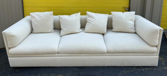 Contemporary Custom Upholstered Velour Couch (1 of 7)