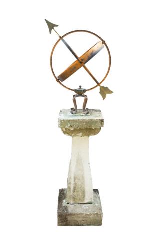 Garden Armillary Sphere On Concrete Pedestal (1 of 8)