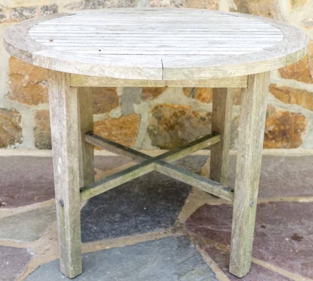 Outdoor Garden Round Teak Side Table (1 of 4)