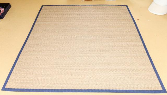 Custom Natural Sisal Rug / Carpet W Navy Trim (1 of 3)