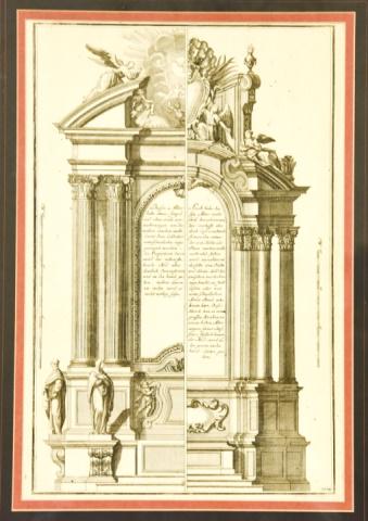 Framed Antique German Architectural Engraving (1 of 8)