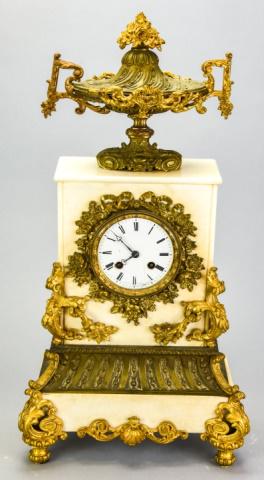 Antique French Empire Marble & Ormolu Mantel Clock (1 of 9)