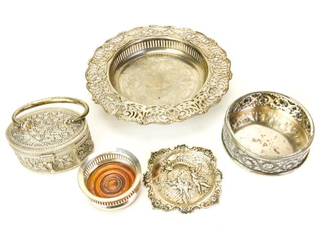 Five Assorted Silver Plate Serving & Table Items (1 of 10)