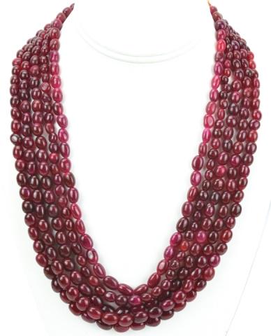 800 Carat Multi Strand Ruby Bead Necklace (1 of 8)