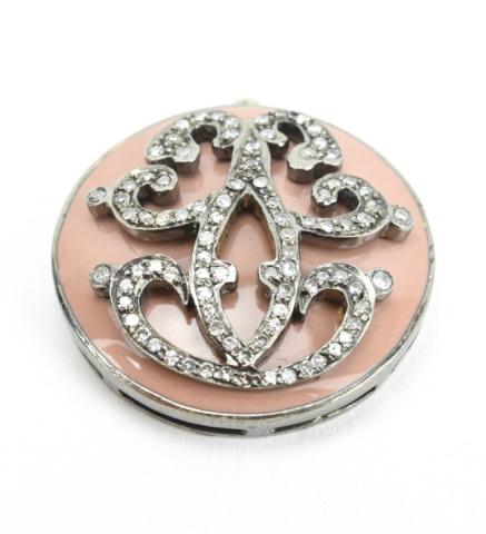 Georgian Style Diamond & Enamel Necklace Pendant (1 of 5)