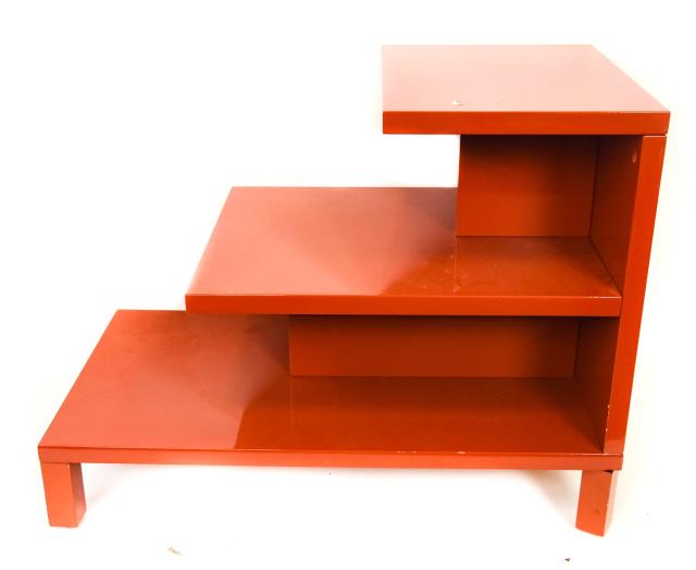 Postmodern Style Lacquered Red Side Table (1 of 8)