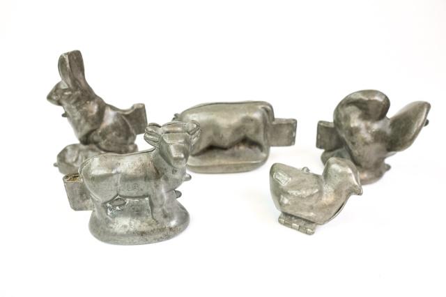 Lot 5  Antique Cast Pewter  Animal Chocolate Molds (1 of 6)