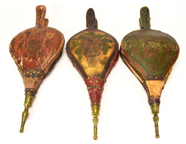 3 Antique Hand Made & Painted Fireplace Bellows (1 of 6)