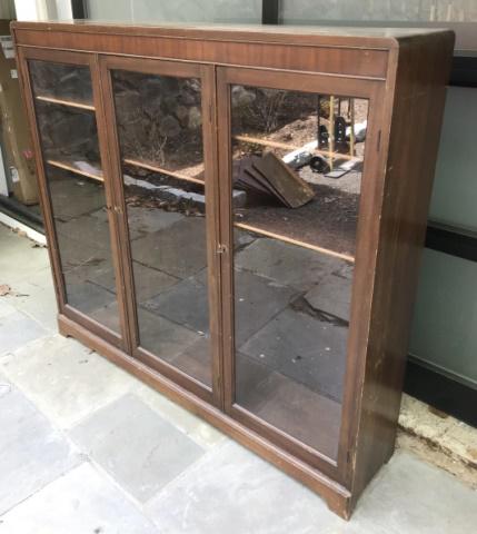 Antique Art Deco Glass Front Bookcase or Curio (1 of 6)