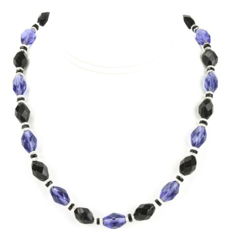 Antique Art Deco Amethyst Glass & Crystal Necklace (1 of 6)