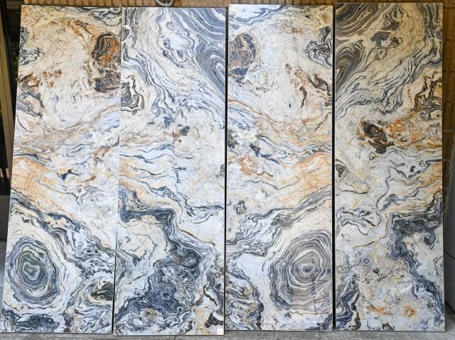 Four Panels Of Mounted Marble Wall Decor (1 of 8)