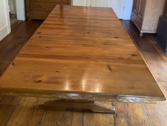 Pine Trestle Base Dining Table (1 of 6)