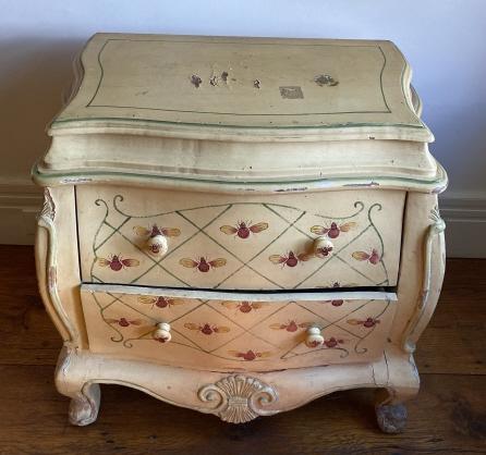 Antique French Provincial Painted Bombe Commode (1 of 7)