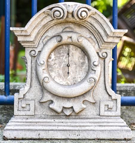 Neoclassical Style Cast Stone Outdoor Clock (1 of 9)