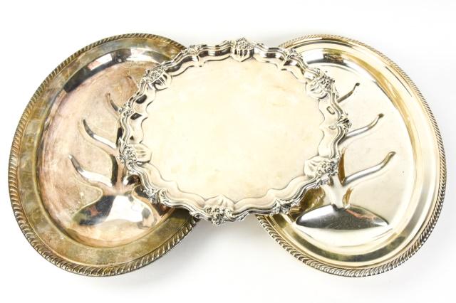 3 Vintage Silver Plate Platters (1 of 12)