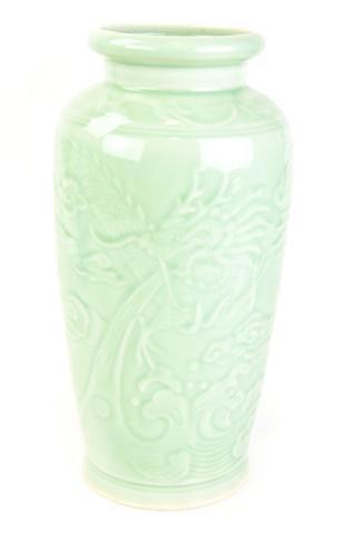 Chinese Celadon Glaze Porcelain Bottle Form Vase (1 of 7)