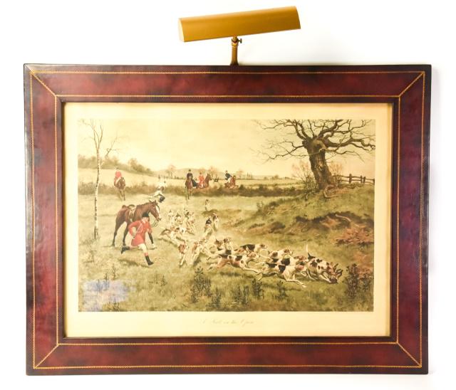 Framed 19th C English Foxhound Rowlandson Etching (1 of 9)