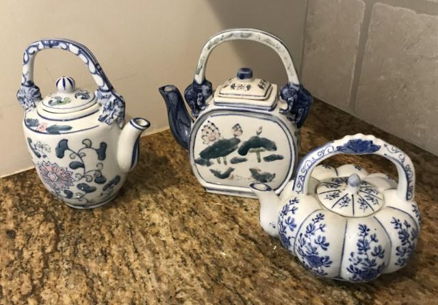 Collection of Three Chinese Blue & White Teapots (1 of 3)