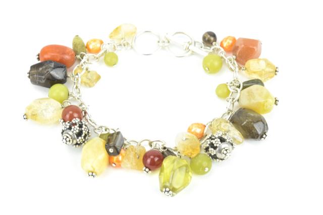 Sterling Silver Specimen Hardstone Charm Bracelet (1 of 8)