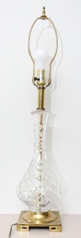Brass & Cut Crystal Table Lamp (1 of 5)
