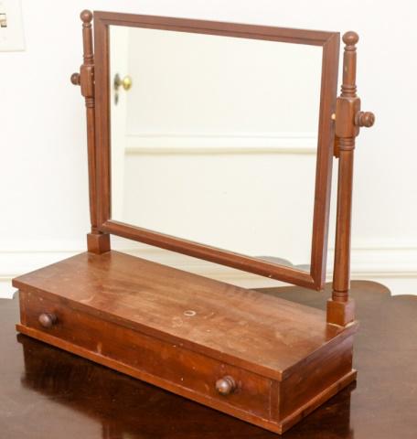 Antique 19th C Mahogany Table Top Vanity Mirror (1 of 4)