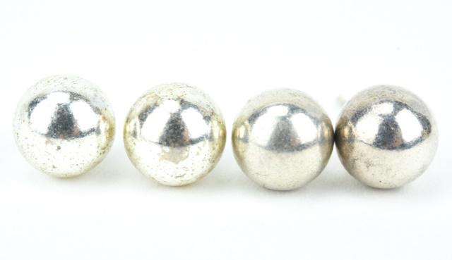 Two Pairs of 6mm Sterling Silver Stud Earrings (1 of 6)