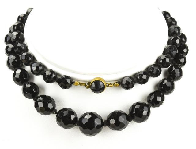 Antique Art Deco Faceted French Jet Bead Necklace (1 of 6)