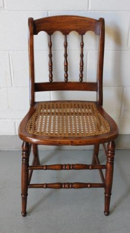 Antique American Empire Caned Spindle Back Chairs (1 of 10)