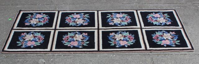 Black Floral Hooked Carpet Runner (1 of 6)