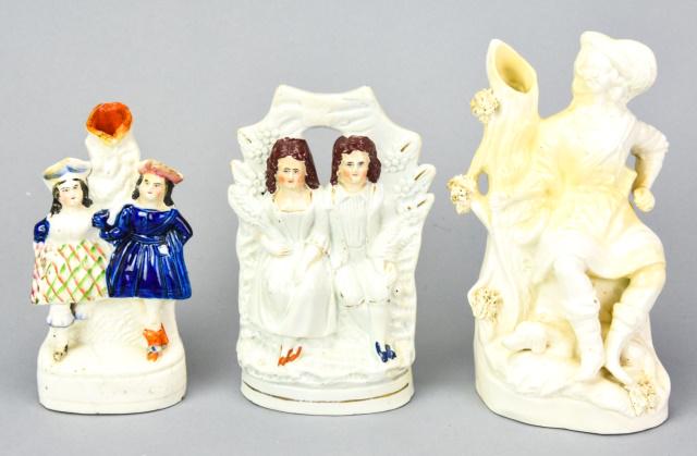 3 Antique Staffordshire Style Porcelain Figures (1 of 8)