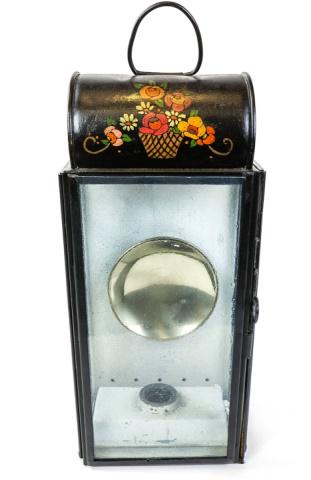 Hand Painted Tole & Glass Garden Candle Lantern (1 of 6)