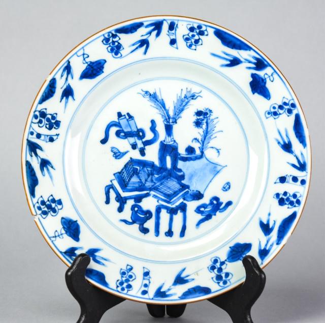 Antique Porcelain Canton Blue & White Plate (1 of 9)
