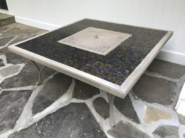 Contemporary Mosaic Art Glass Tile Garden Fire Pit (1 of 4)
